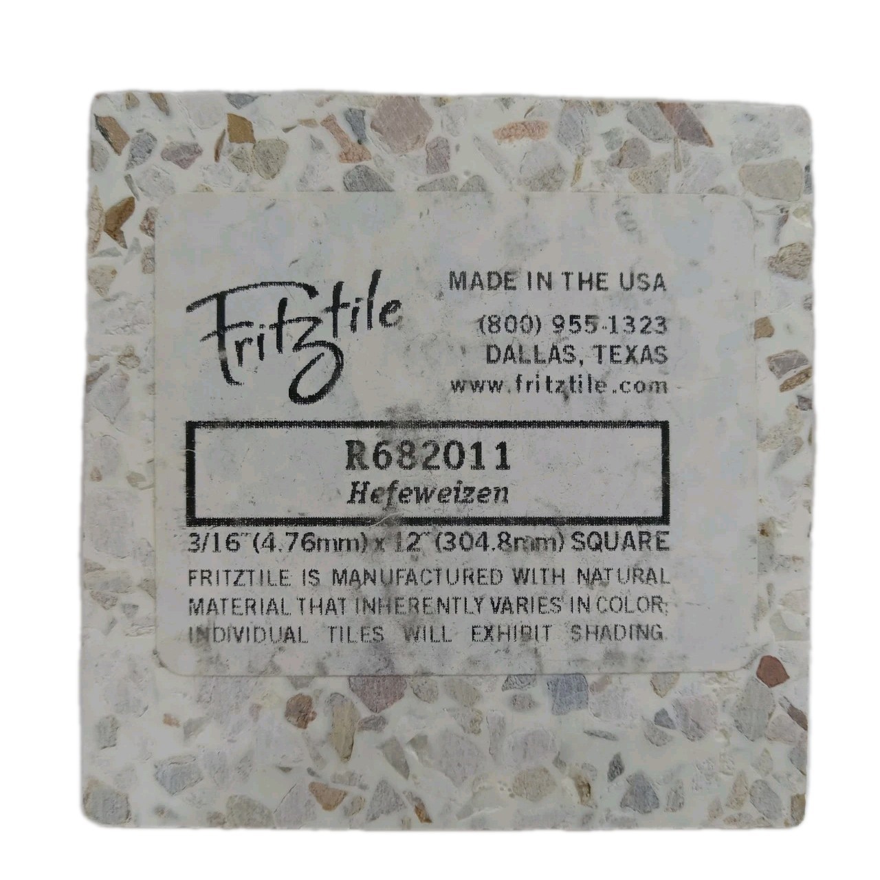 Fritztile Terrazzo Mini Floor Tile Single Sample R682011 Hefeweizen (Yellow Tan)