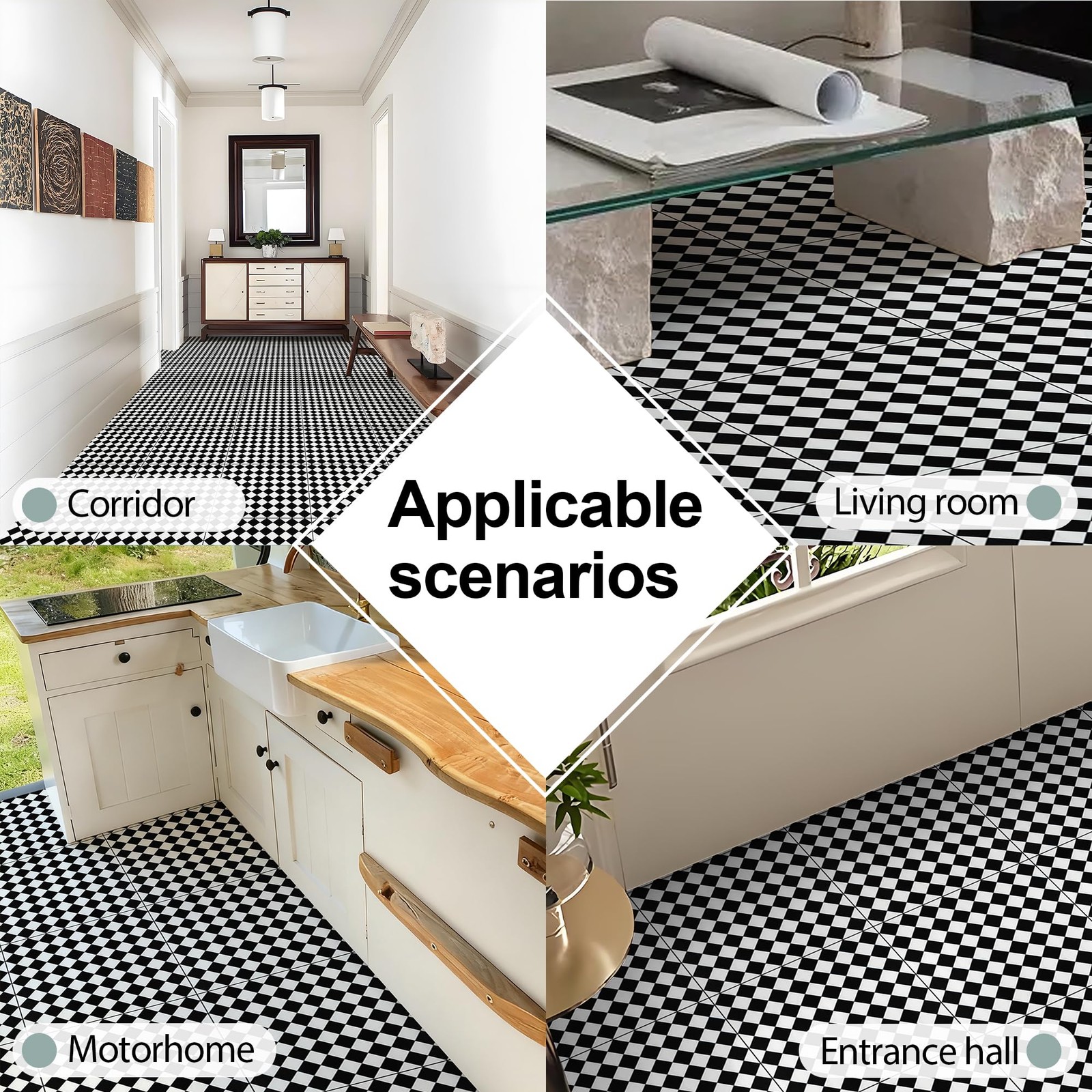 Peel and Stick Floor Tile: 30pc 11.8 * 11.8in Self-Adhesive Waterproof Vinyl …
