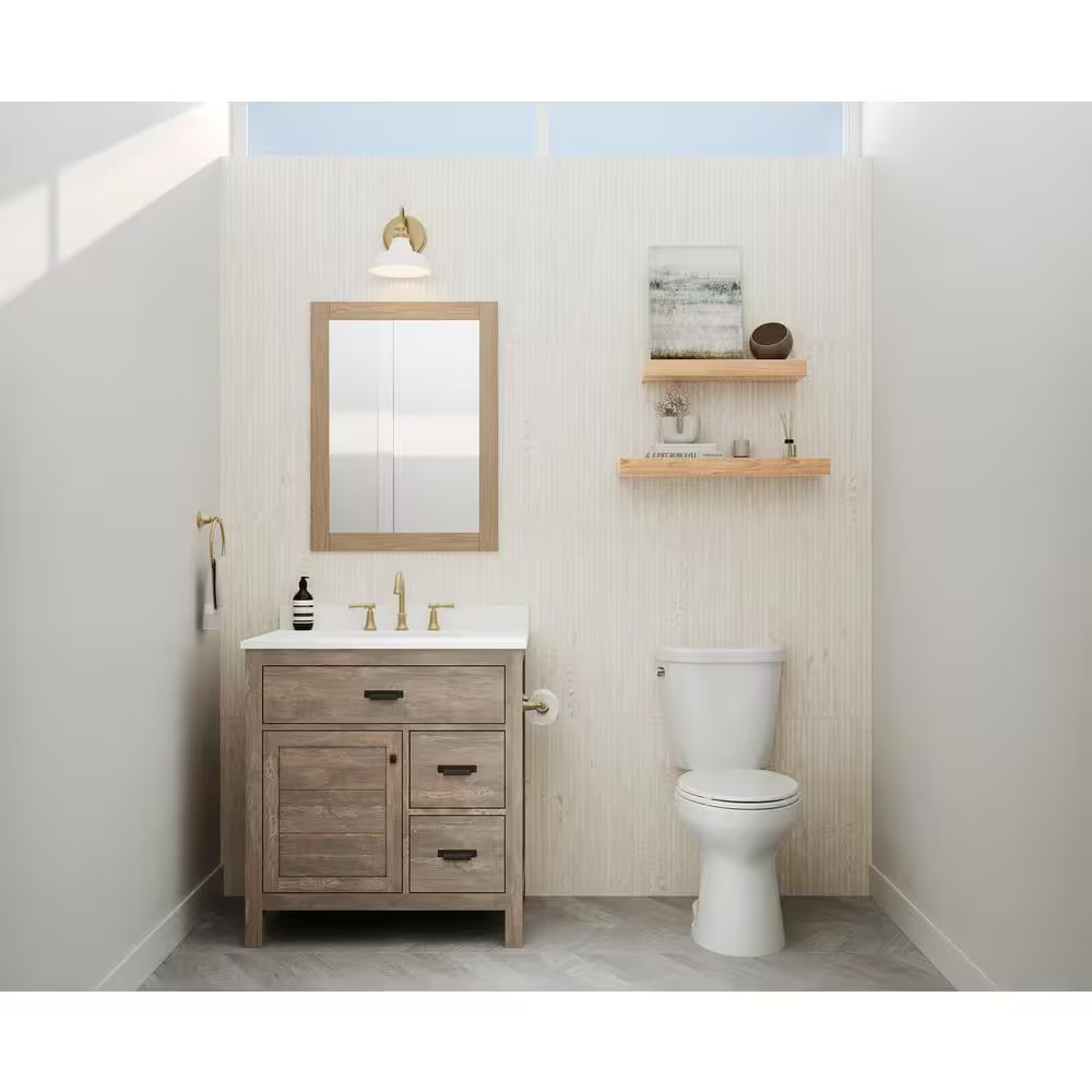 Montgomery Ribbon White 24 In. X 48 In. Matte Porcelain Floor and Wall Tile (15.
