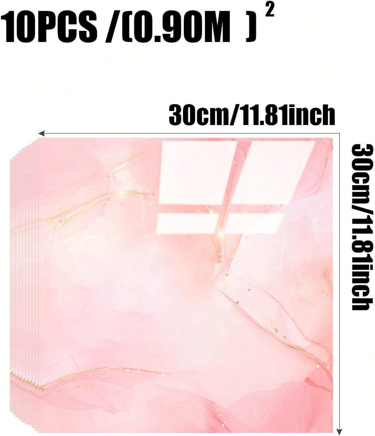 10Pcs Marble Peel and Stick Backsplash Waterproof Washroom Wall Panels, Peel and