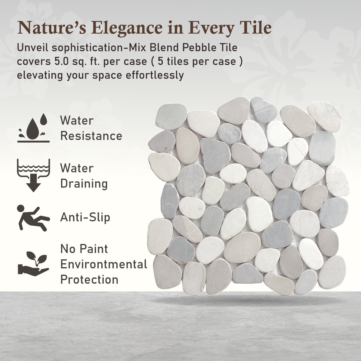 Mix Blend Sliced Pebble Mosaic Wall & Floor Tile ($10.16/SqFt)
