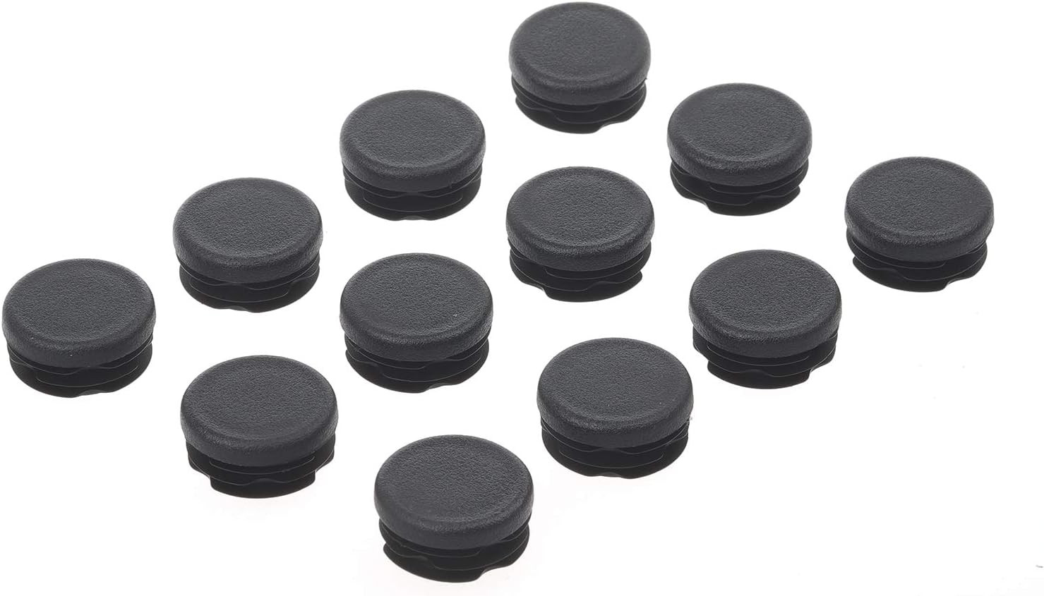 Paquete De 12 Tapones Redondos De Plastico Para Tubos 38Mm OD 1-1/2 Inch Negros