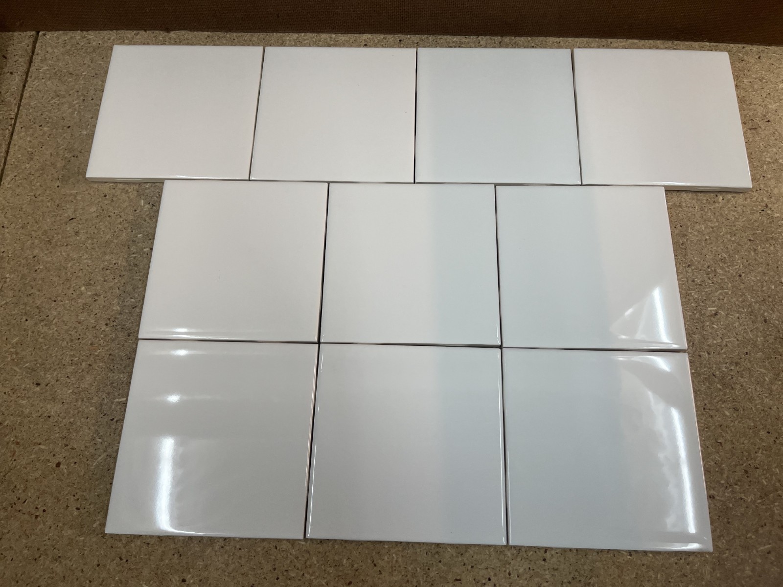 10 Pack Mulia Ceramics Glossy White Tile 4 1/4″ x 4.25″ Square DNA 01902 L