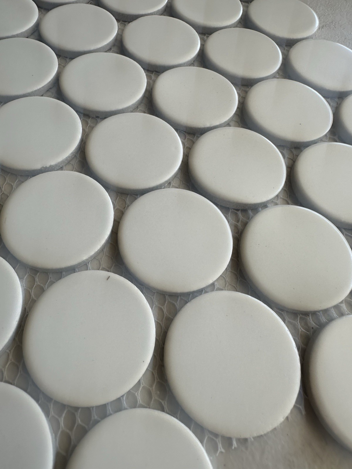 White Porcelain Penny Round Mosaic 10×12 Inch Tile Floor Wall Kitchen Bathroom