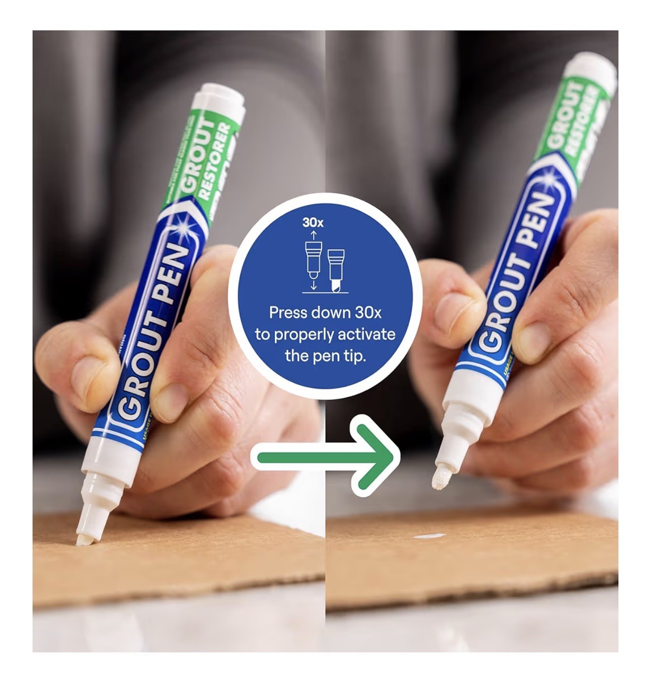 Grout Pen 2-Pack Tile Grout Paint Marker White 5MM Waterproof Anti-Mold Formula