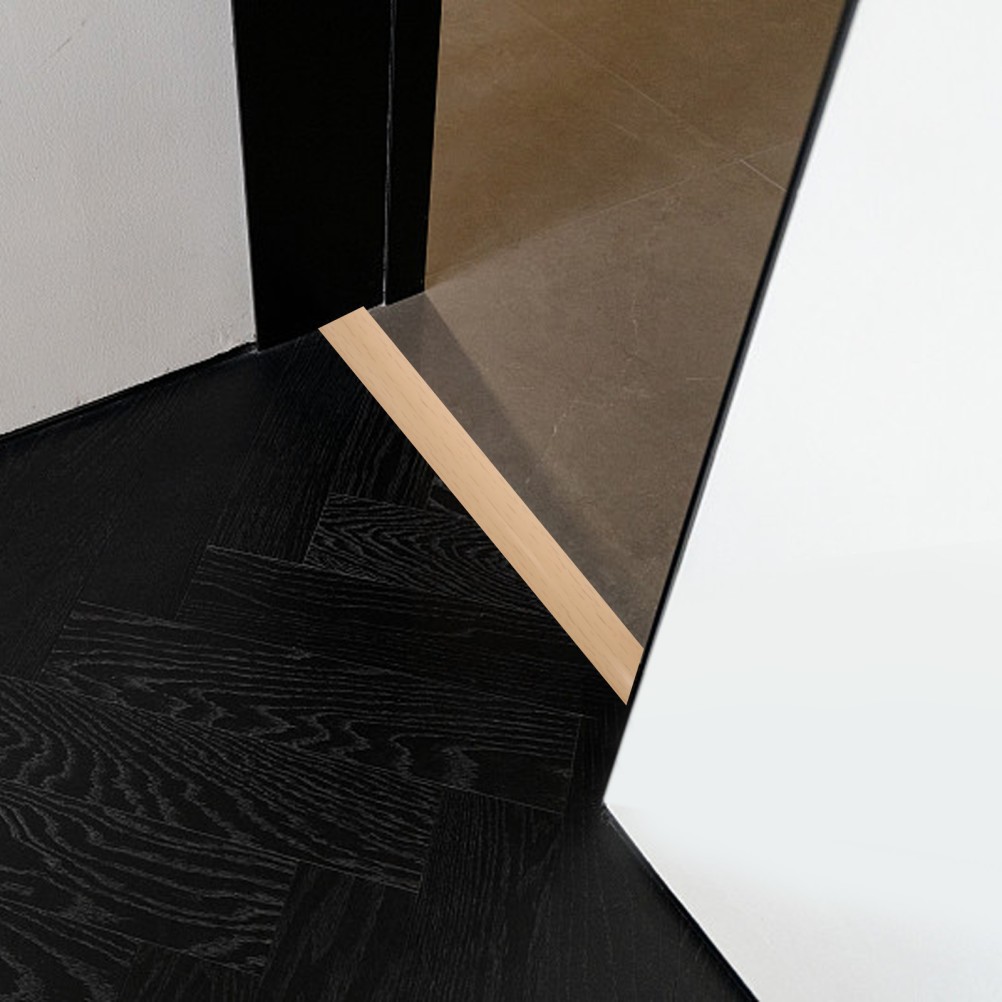 Adjustable Length Door Threshold Ramp Strip with Slip Resistant Surface in Beige