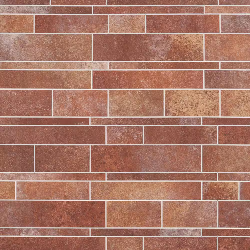 Luxe Core Railroad Terracotta 11.81 In. X 11.81 In. SPC Peel and Stick Tile (0.9