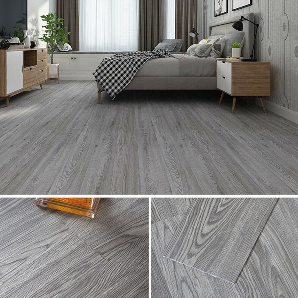 36Pcs Self-Adhesive PVC Vinyl Floor Planks Wood Tiles Peel Stick 54 Square Feet