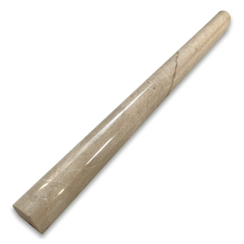 M18P Crema Marfil Marble 3/4×12 Pencil Liner Trim Molding Polished