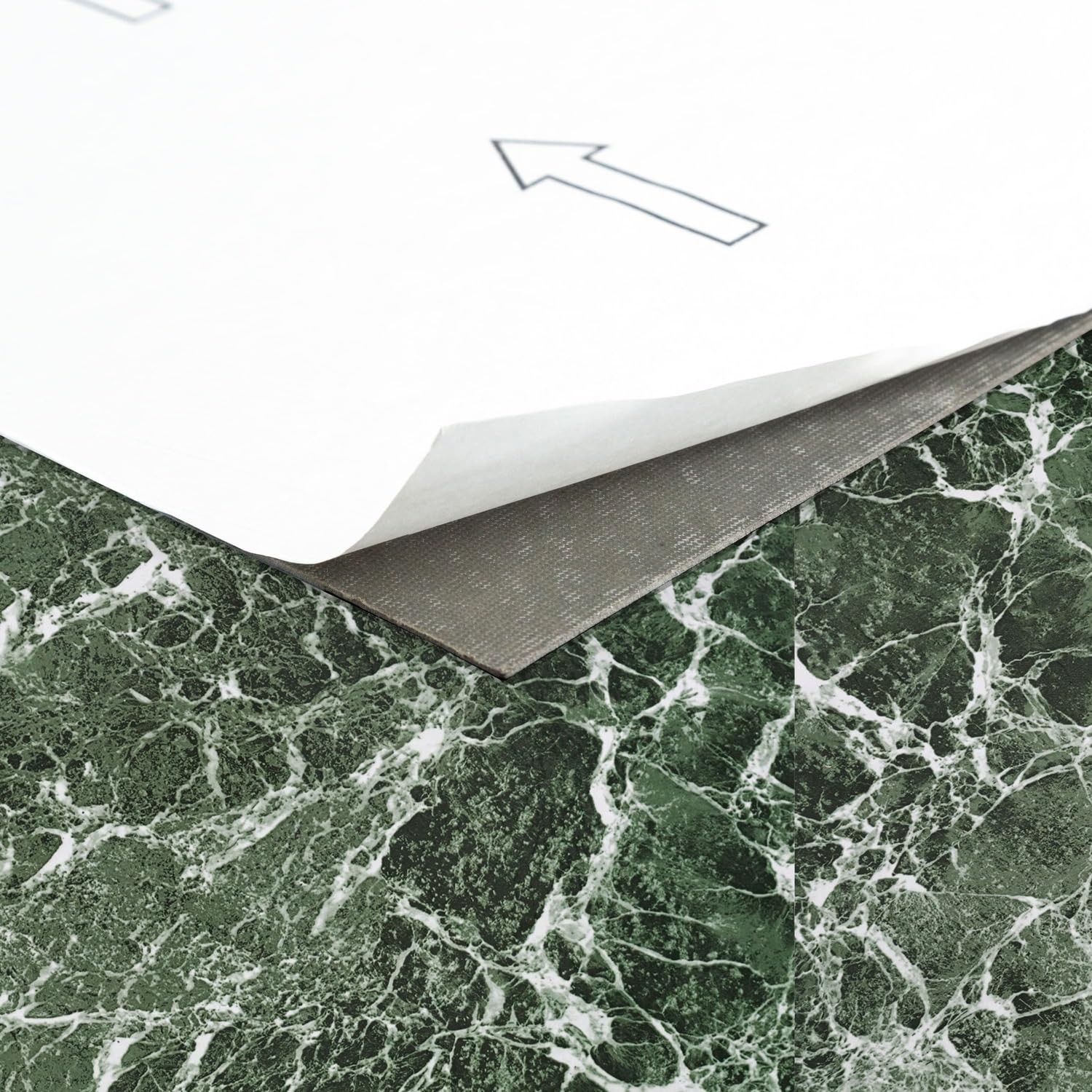 Nexus Self Adhesive Vinyl Floor Tiles, 20 Tiles – 12” X 12”, Forest Marble Pee