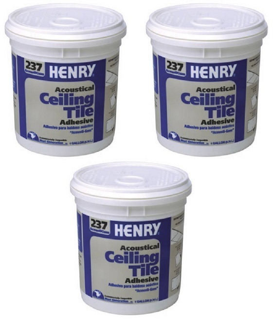 Henry 12016 Gallon # 237 Acoustical Ceiling Tile Latex Adhesive Glue – 3 Pack
