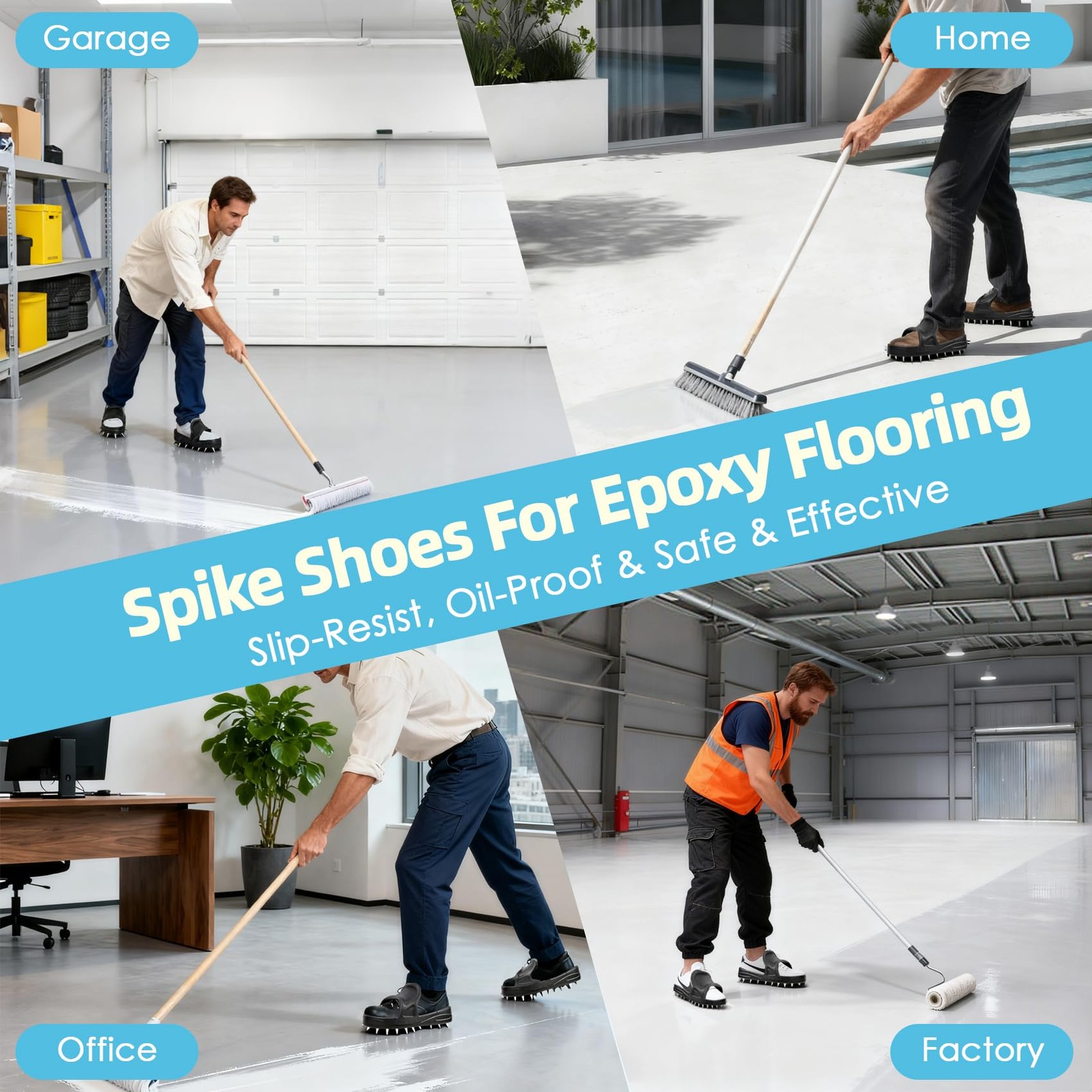 Epoxy Spike Shoes for Flooring, Spiked Shoes for Epoxy Coating and Resin Floo…
