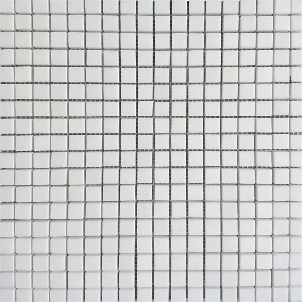 T22XH Thassos White Marble Square Grid Mosaic Tile 5/8×5/8 Honed