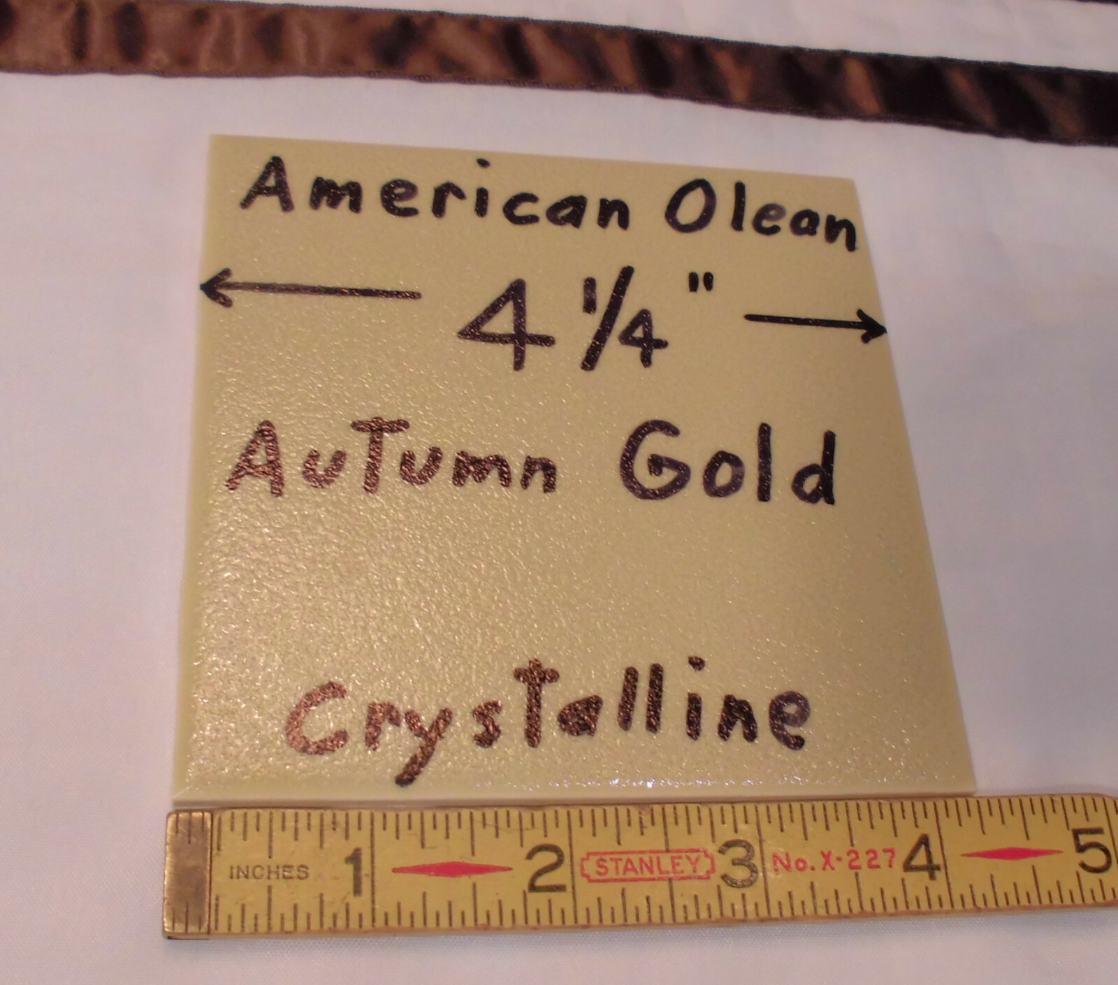 1 pc. *Golden Yellow* Ceramic Tile Crystalline Glazed by American Olean 4-1/4″