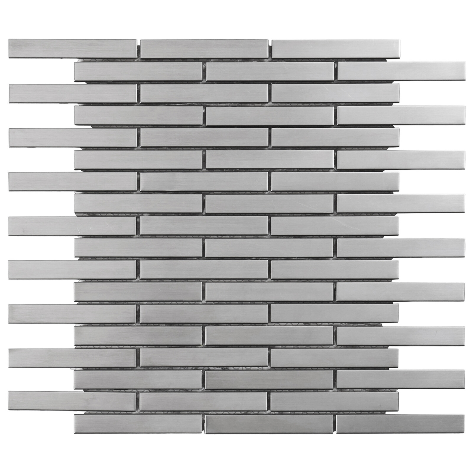 Brushed Nickle Stainless Steel Metal Metallic Mosaic Tile Kitchen Backsplash