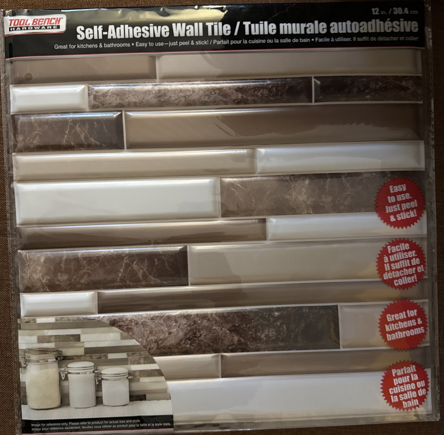 Peel and Stick Backsplash Wall Tile 12×12 Self Adhesive Kitchen,Bathroom 10 Pack