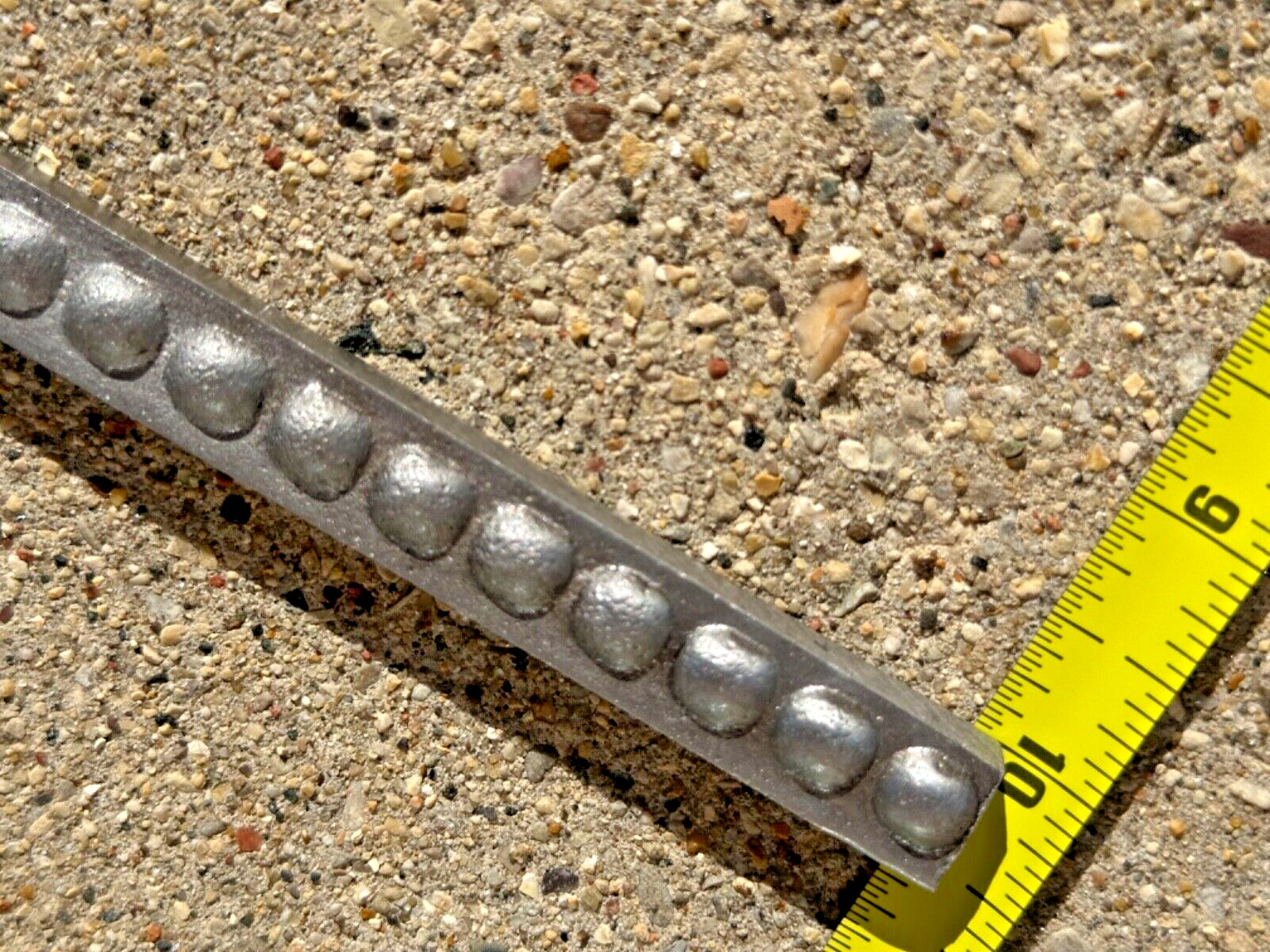 8″ x 1/2″ SILVER tone, metal (+ resin?,) 25x BORDER, long, thin TILES-ACCENT