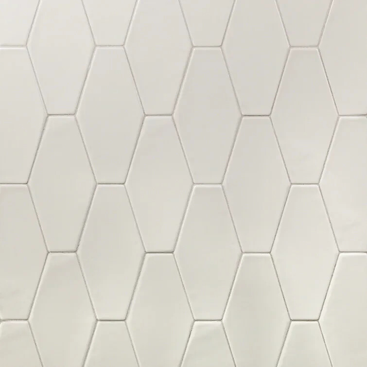 8 x 6 x 3″ NEW VTG 40 TILES WHITE LACE HEXAGON wall DALTILE Natural Hues Ceramic
