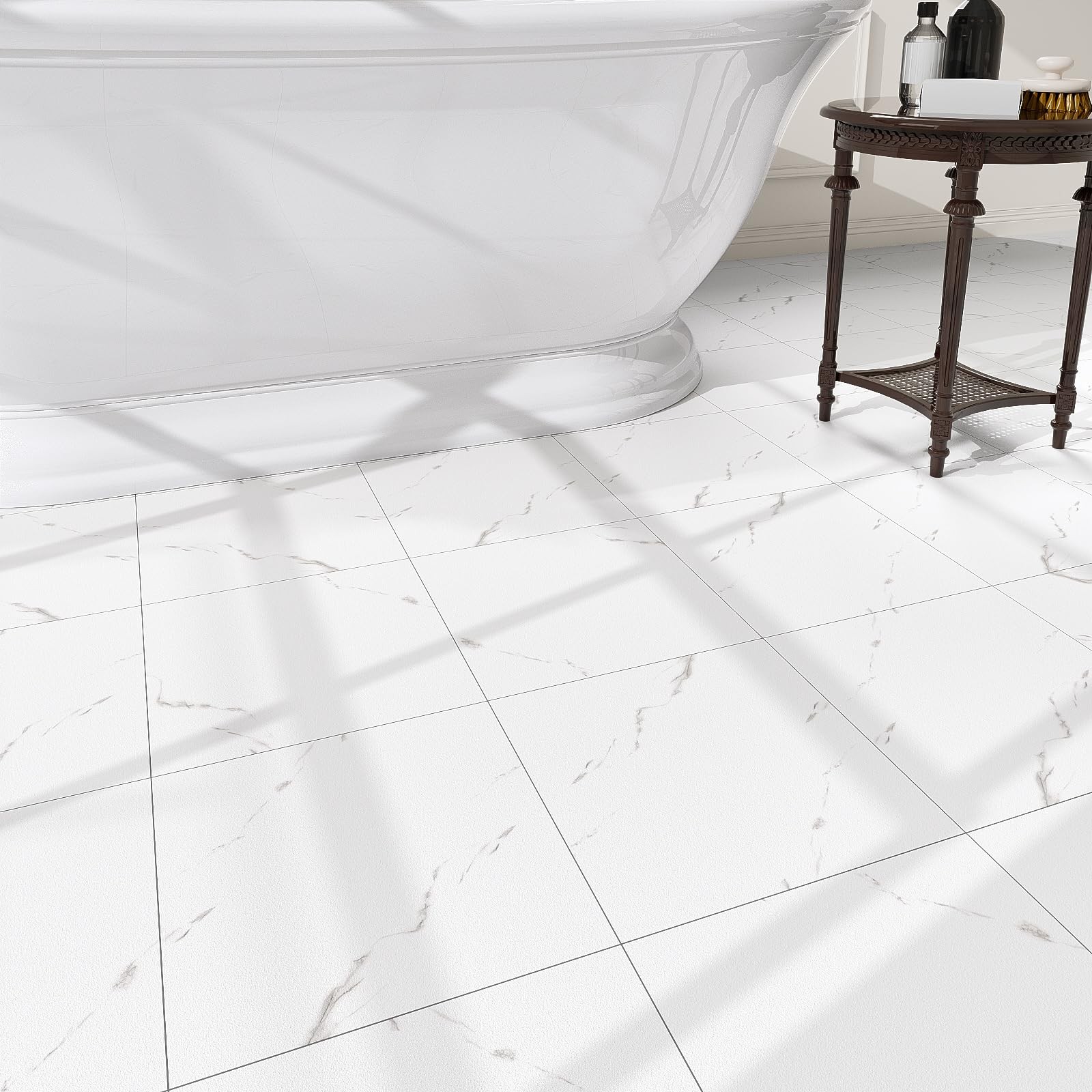 40 Pack Cover 40 Sq.Ft Peel and Stick Floor Tiles, 12” x 12” Self Adhesive Vi…