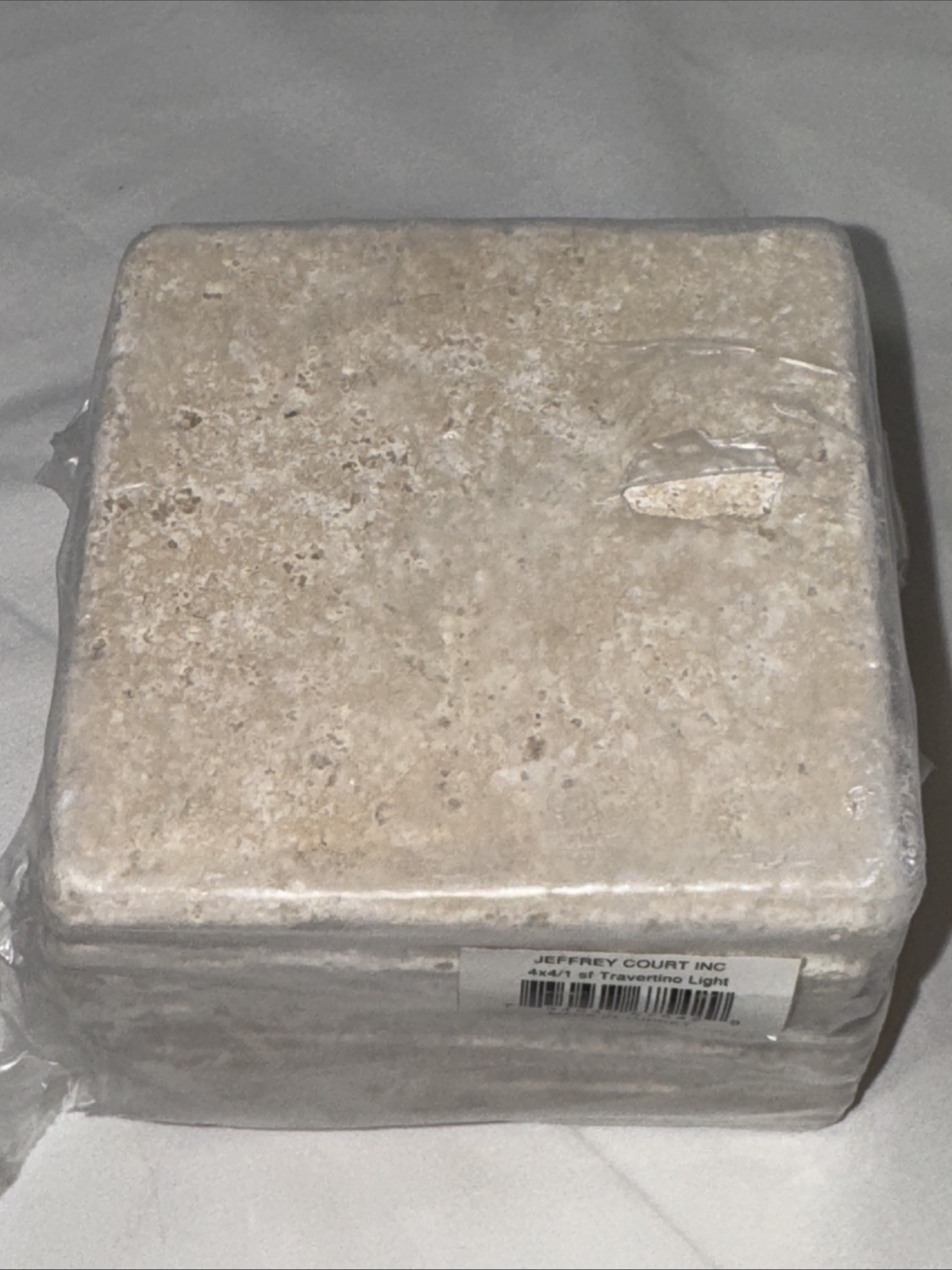 Jeffery Court Inc 4 X 4 Travertino Light Tile. 1 sf