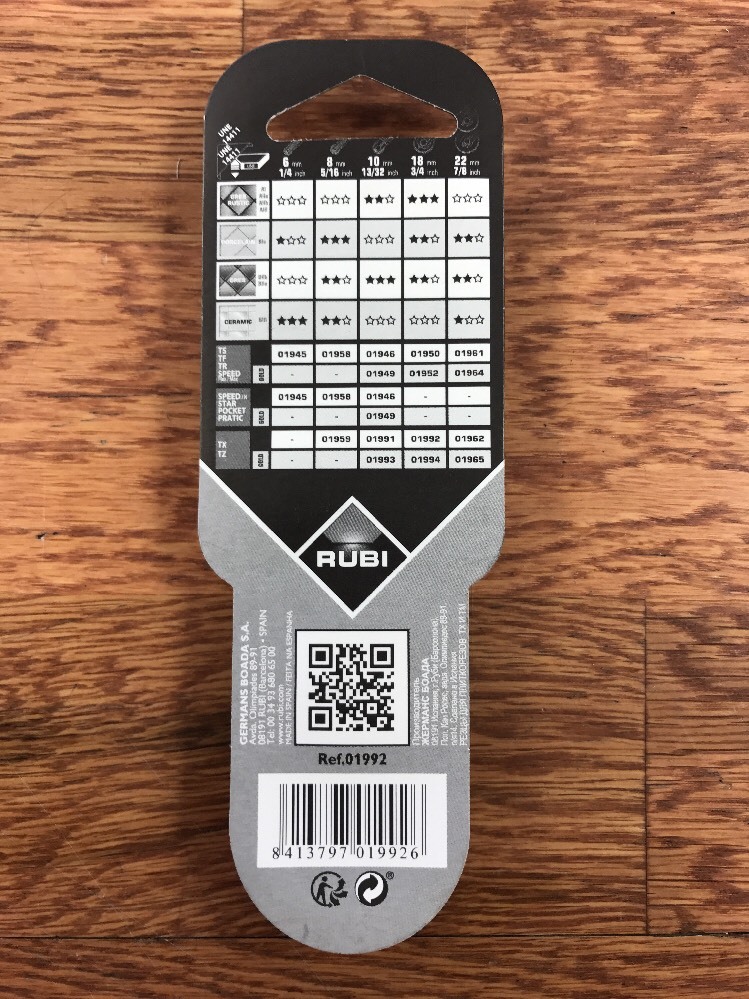 Rubi 01992 18mm Ceramic and Porcelain Tile Flooring Scoring Wheel