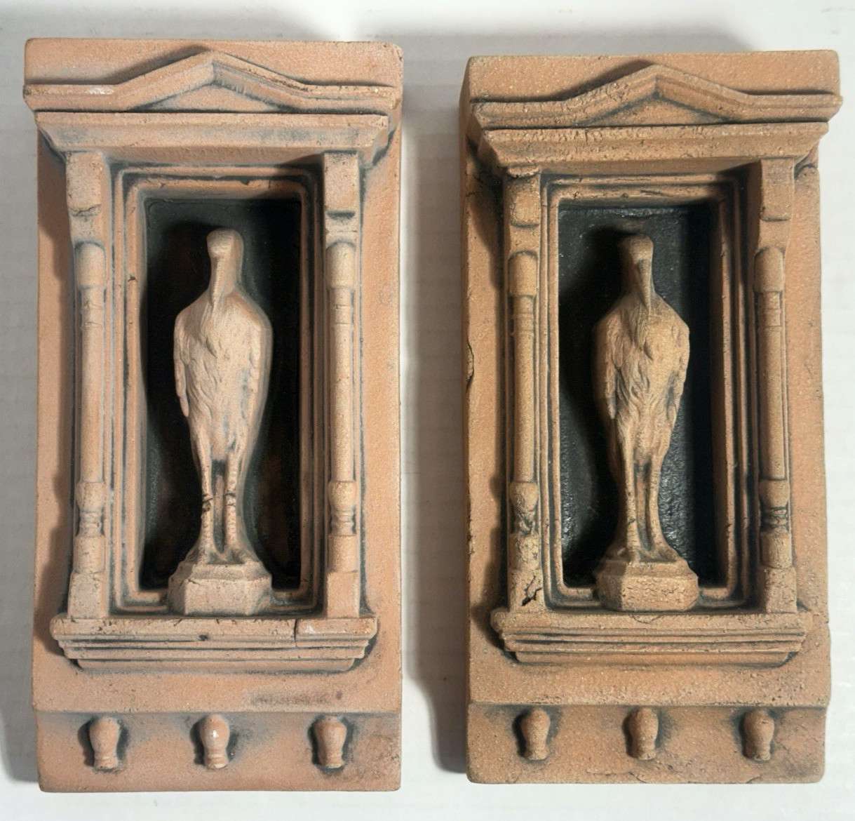 A PAIR OF David Ellison Pottery Tile Egret Bird DAVID ELLISON TILE 7 1/8″ Tall