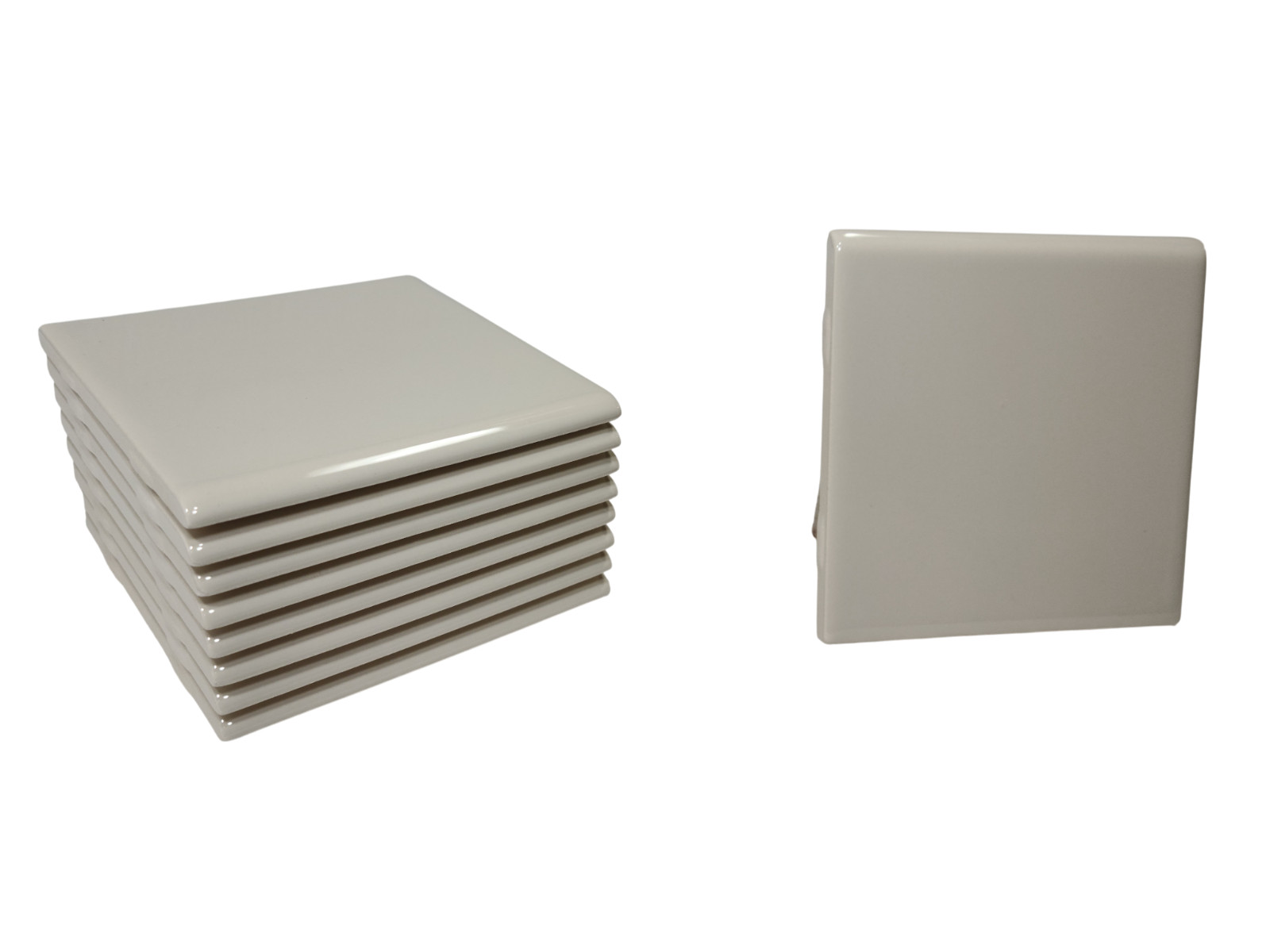 Beige Bullnose 4.25 in Ceramic Tile Almond Bone Subway Square Curved Edge Trim