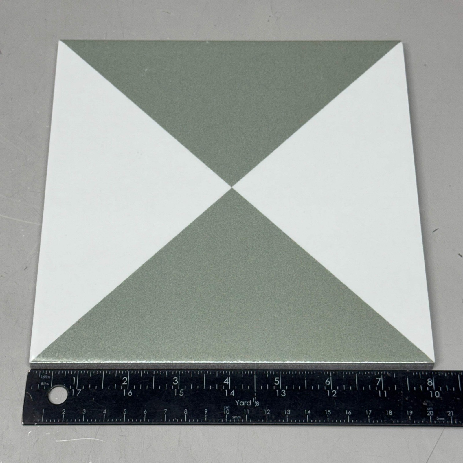 MUTINA (16 Tiles) Spain Encaustic Tiles 8″ x 8″ Green & White NDM30