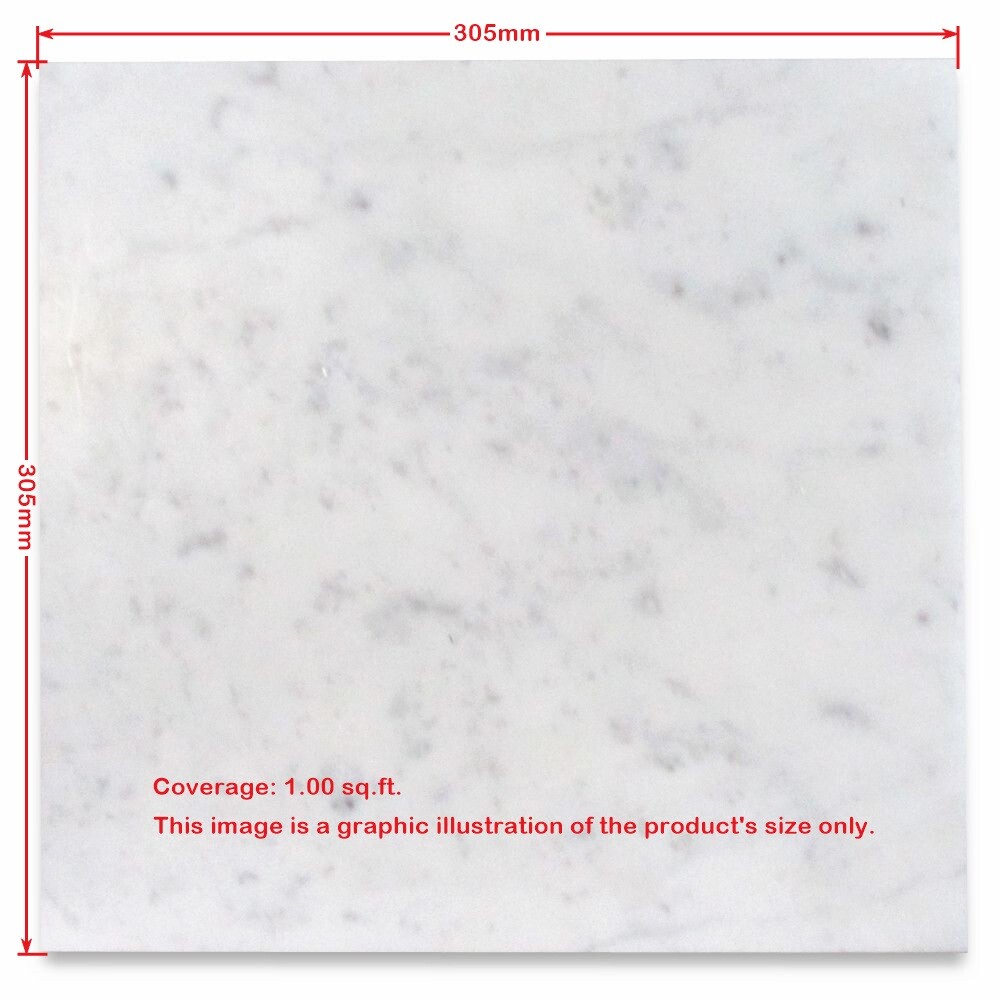 L44P Italian Statuary White Marble 12×12 Wall Floor Bathroom Tile Polished