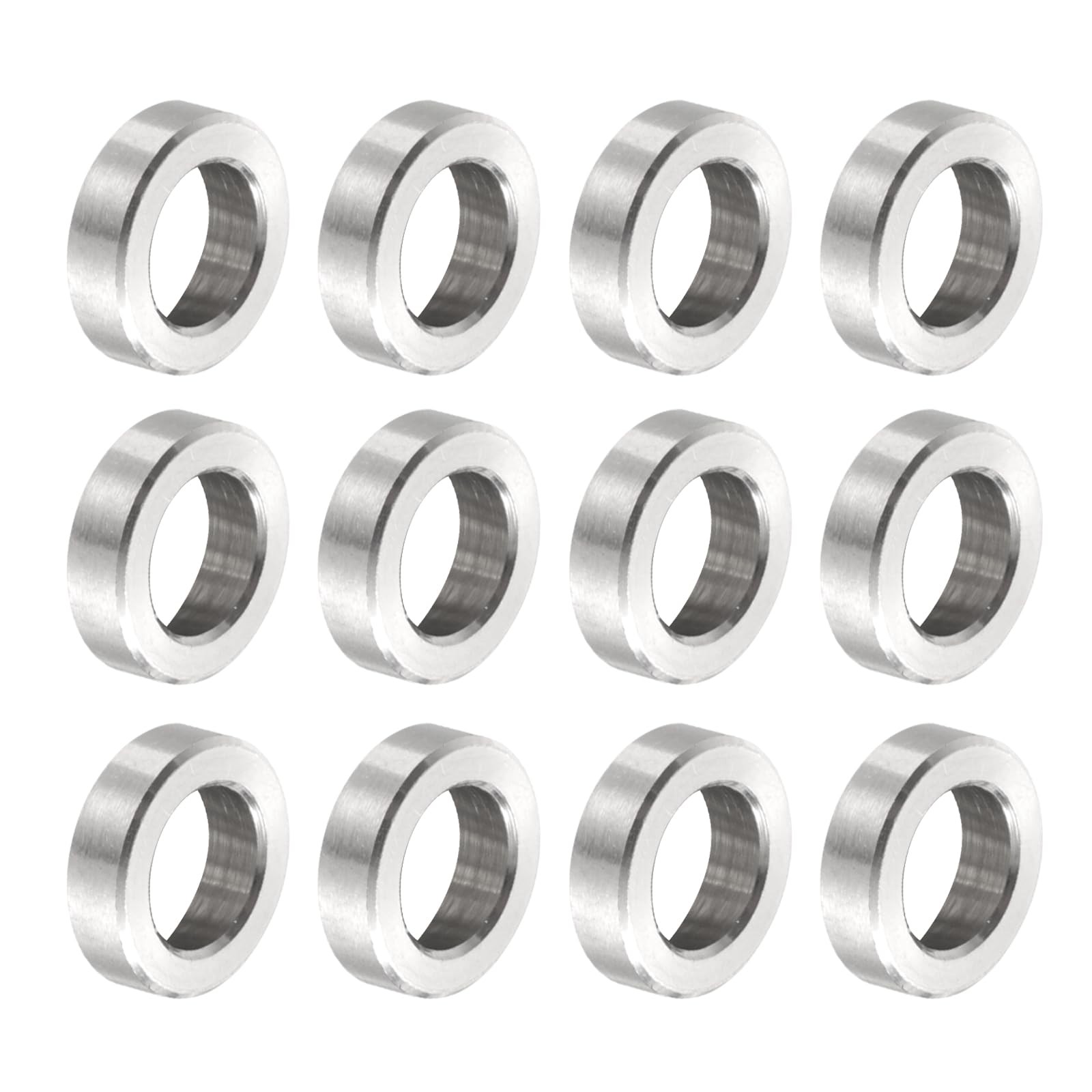 uxcell 12pcs Stainless Steel Spacer 6.2mm Bore x 10mm OD x 2mm Length Screw Bush