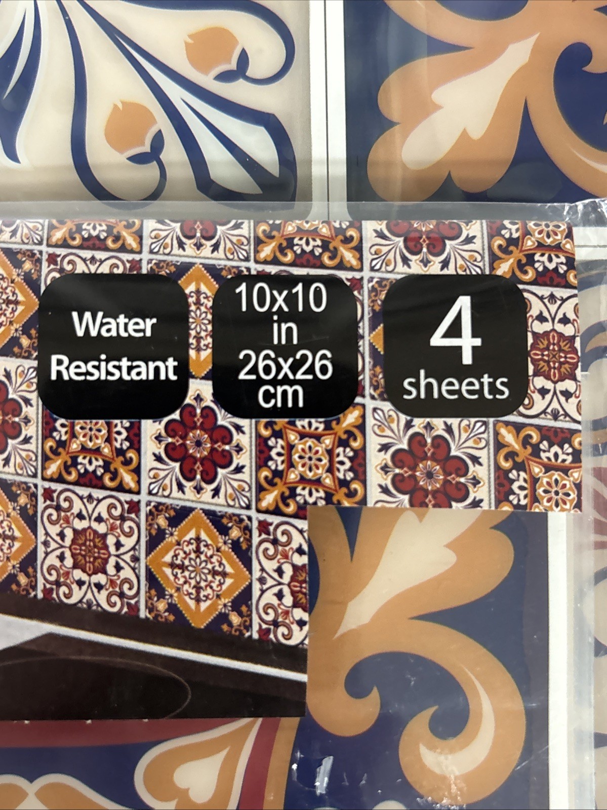 Peel and Stick Tiles Room Decor Backsplash Mexican Mediterranean 4 Sheets