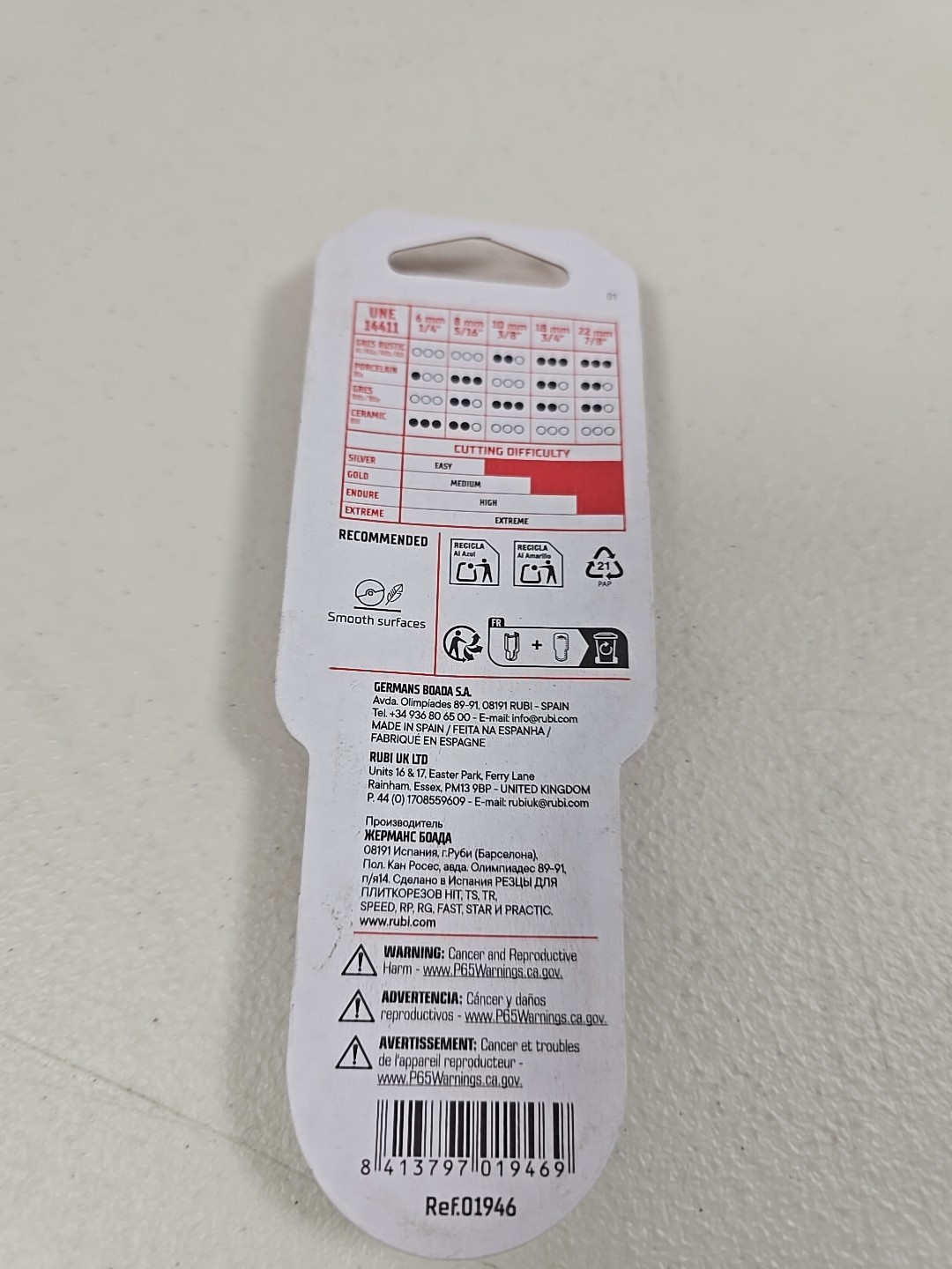 Rubi Tools Floor Tile Scoring Wheel – 3/8″ (10mm)