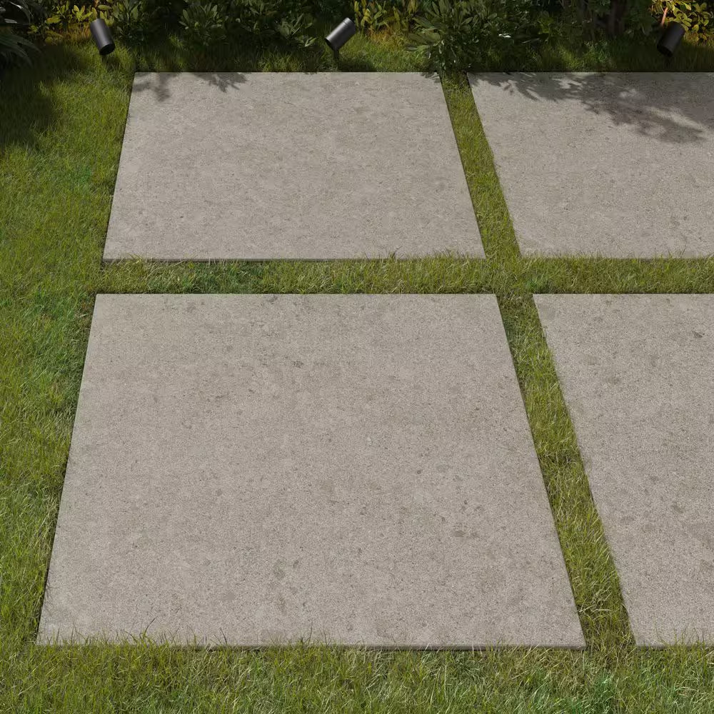 Pietra Limestone Gray 24 In. X 24 In. X 0.75 In. Stone Look Porcelain Paver (Cas