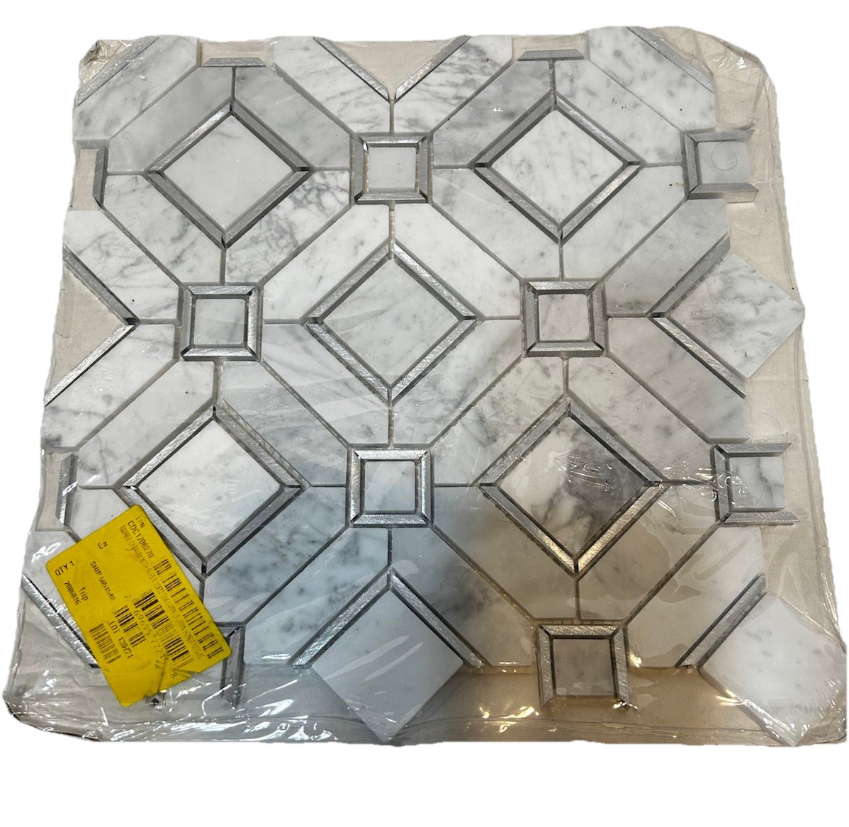 White Carrara Natural Marble Mosaic Tile Sheet Decorative 13 x 13″
