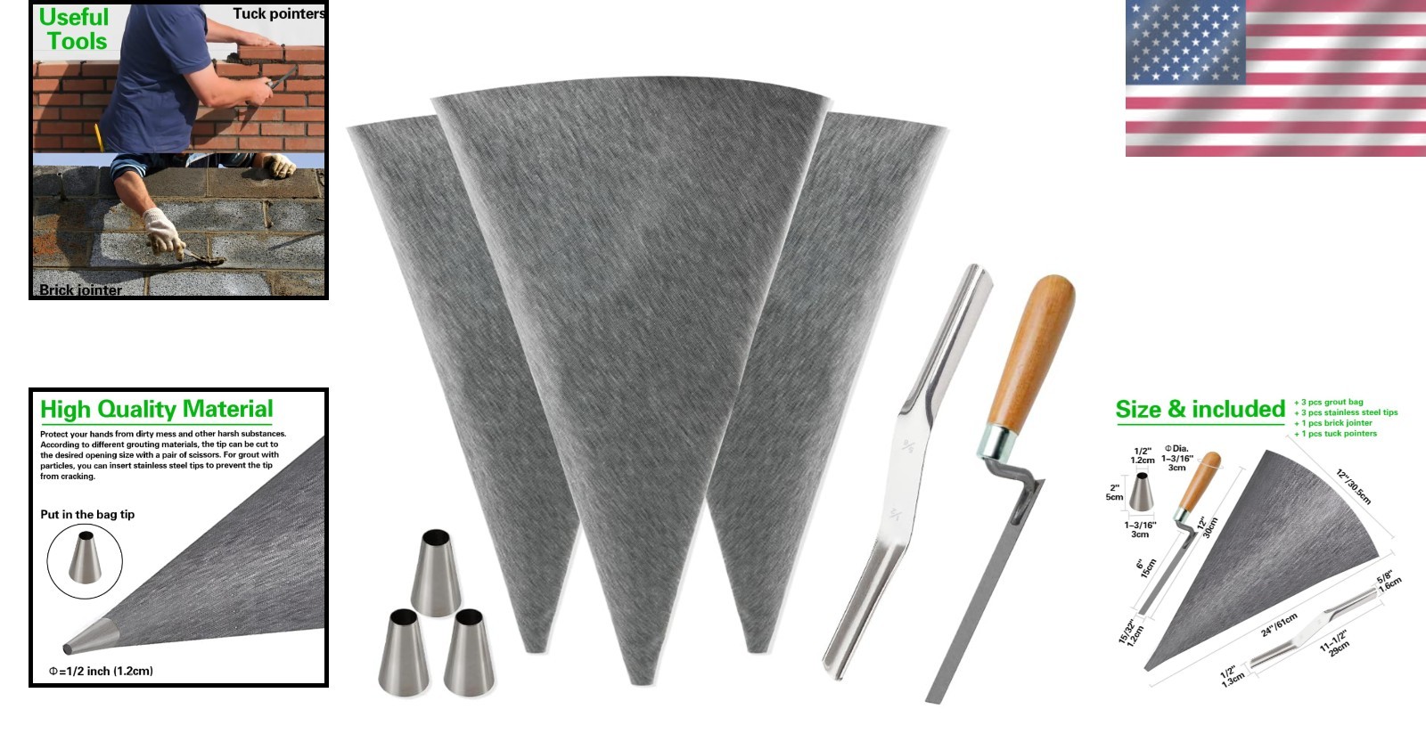 Reusable Grout Bag 12 by 24 Inch PVC Waterproof for Masonry and Tiling Projects