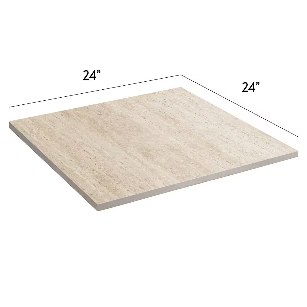 Impero Travertine 24 In. X 24 In. X 0.75 in Marble Look Porcelain Paver (Case of