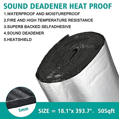 Car Sound Deadening Material Automotive Sound Deadener Mat 200 Mils 50 Sqft