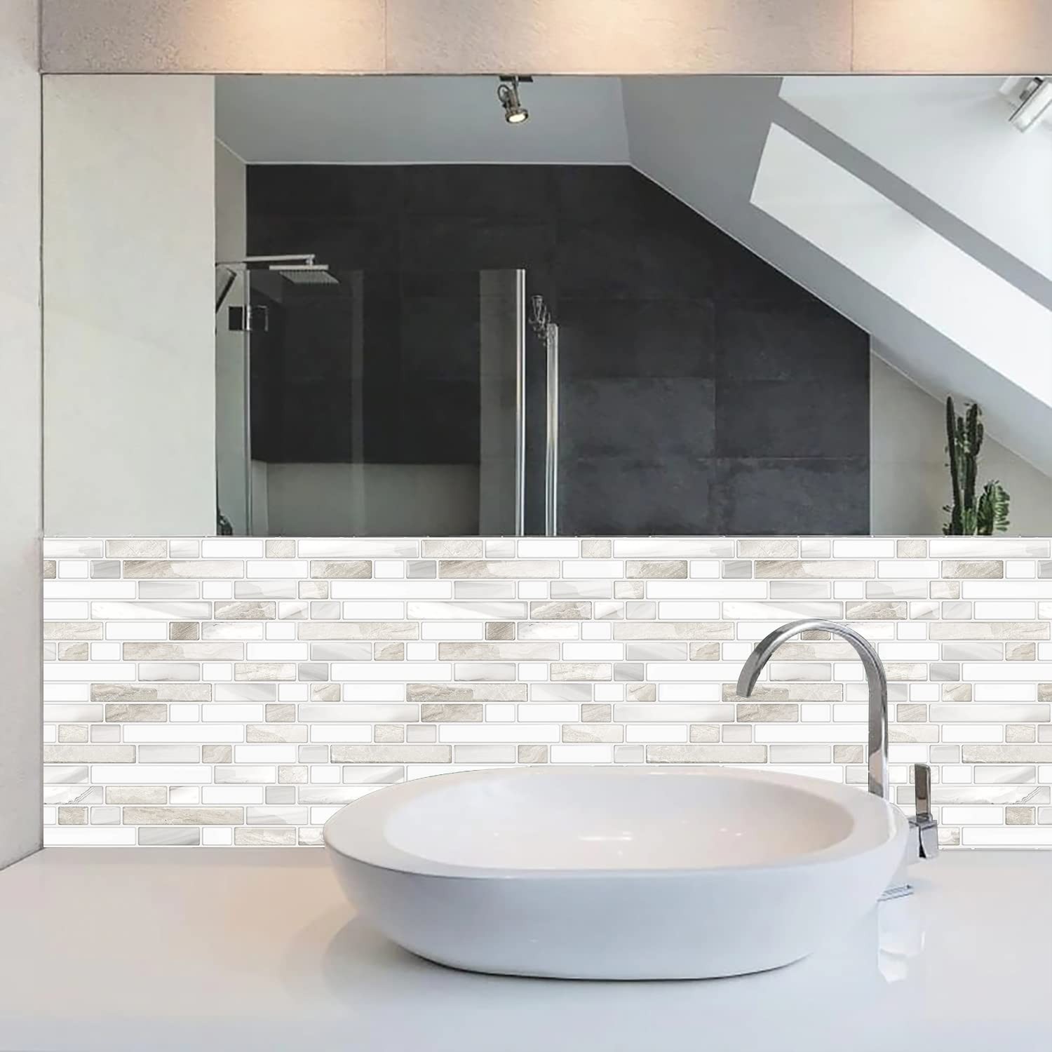 Thicker Peel Stick Tile Backsplash 12×12 Sample Sheet Kitchen Bathroom Easy DIY