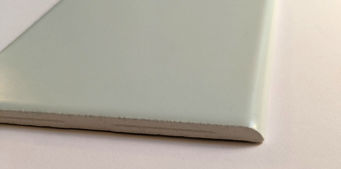 1 pc. Bullnose 4 3/8 X 4 3/8 Matte Light Turquoise Jade Green Florida Tile New