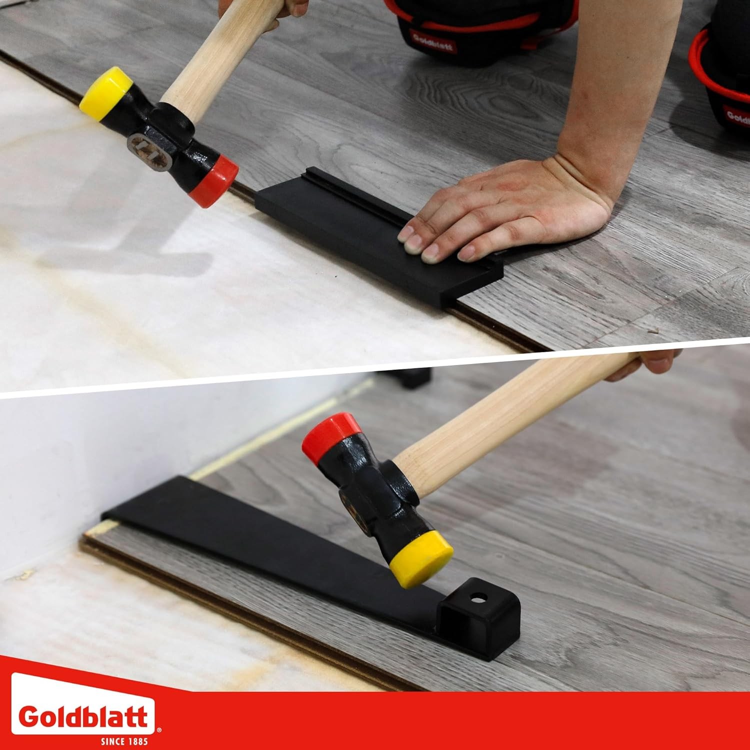 Goldblatt Laminate Wood Flooring Installation Kit Reinforced Double-Faced Mallet