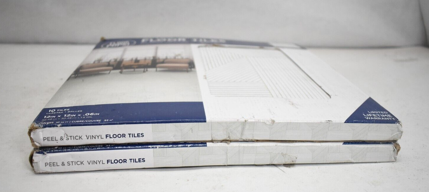 Lot of 20 Tiles Floor Pops Neutral Grey Peel & Stick Floor Tiles 12″ x 12″