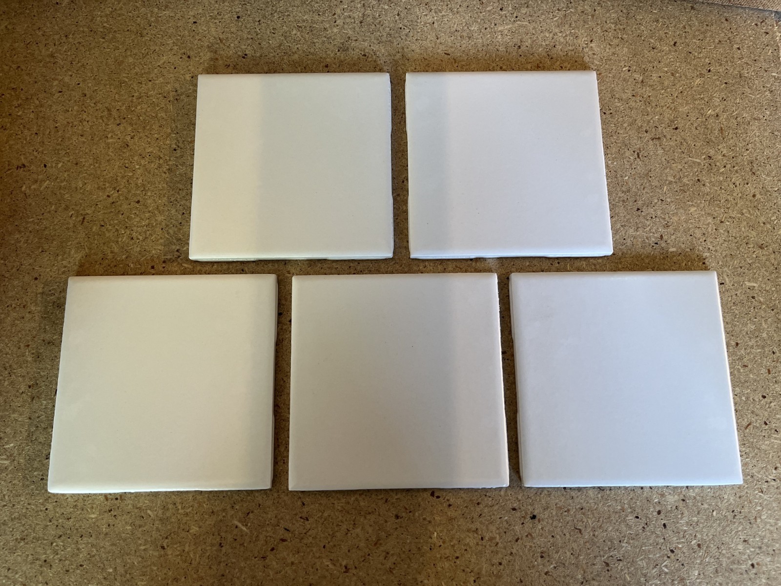 5 Pc White 4-1/4″ x 4-1/4″ Ceramic Tile Matte White United States Tile Co U273
