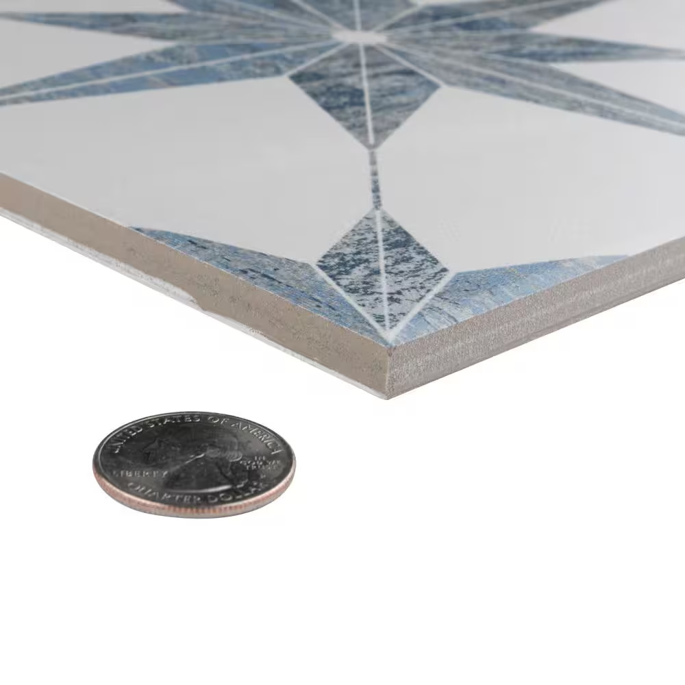 Cassis Stella Blue 9-3/4 In. X 9-3/4 In. Porcelain Floor and Wall Tile (10.88 Sq