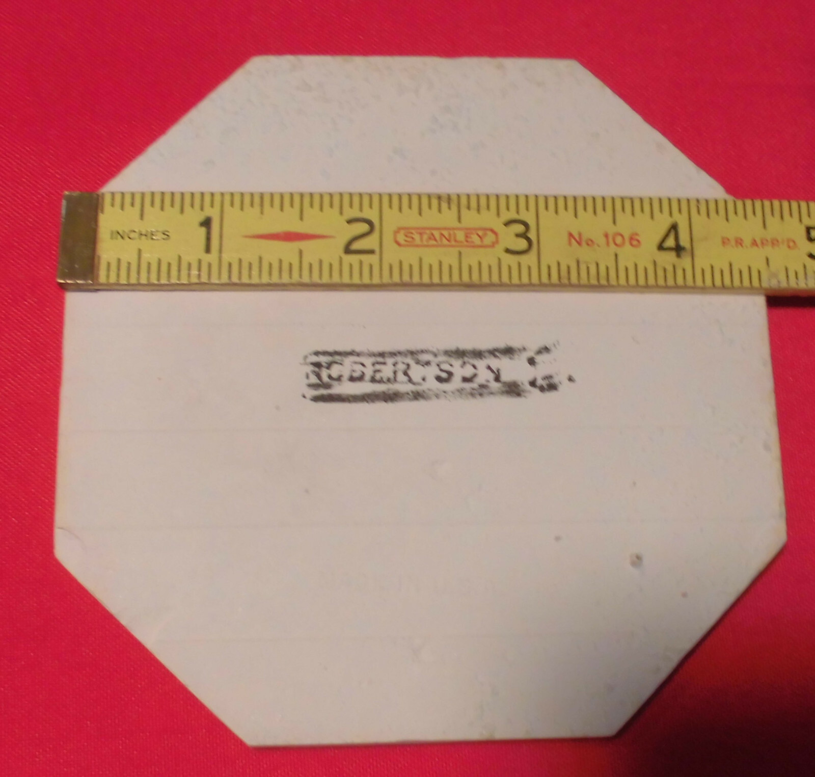 1 pc. Suntan – Pinkest: Octagon Ceramic Tile 4-1/2″ Robertson, Crystalline, Used