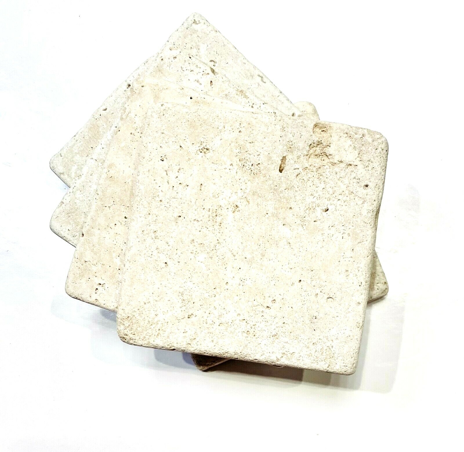 Medium Ivory 4×4 Tumbled Aged Travertine Tile Backsplash Floor (Sold by piece)
