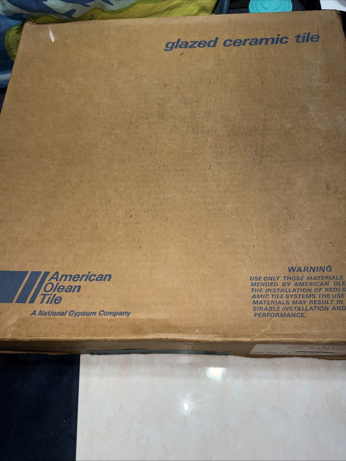 NOS American Olean Crystalline 306 Banana 4-1/4” Ceramic Tile 20 Sq Ft/Box USA