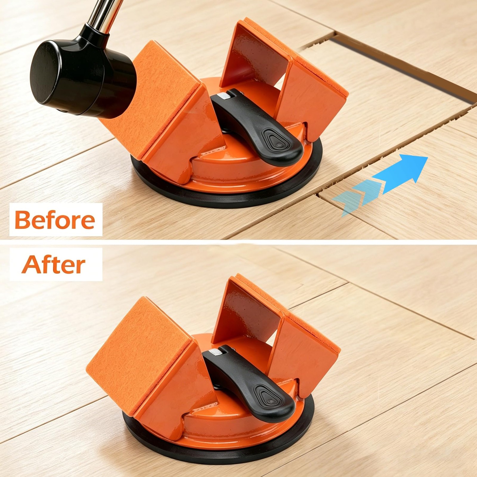 Floor Gap Fixer Tool with 45° Striking Surface, Heavy Duty Floor Gap Repair T…