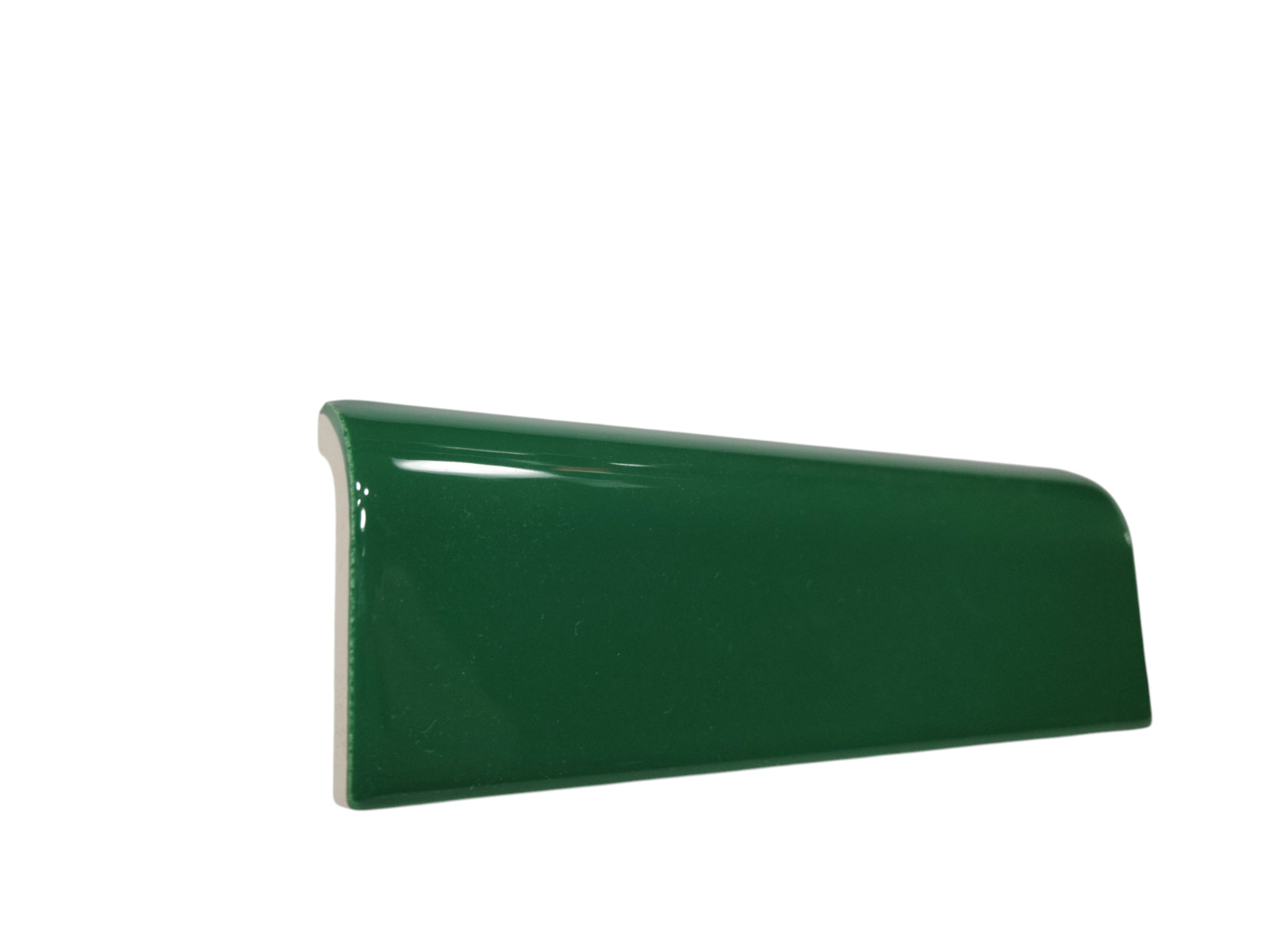 Emerald Green Ceramic Tile Mud Cap Subway Edge Trim Mudcap Mid Century Modern