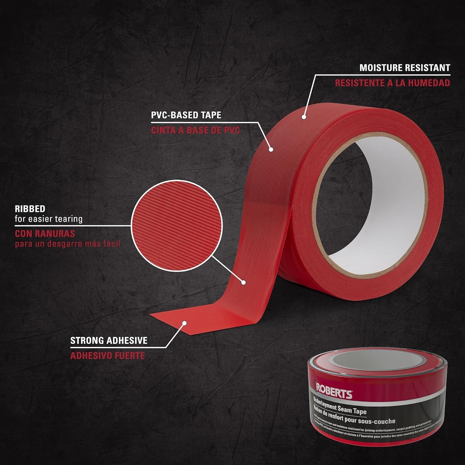 50-040 Red Underlayment Seam Tape 100 ft for Moisture Protection & Durability