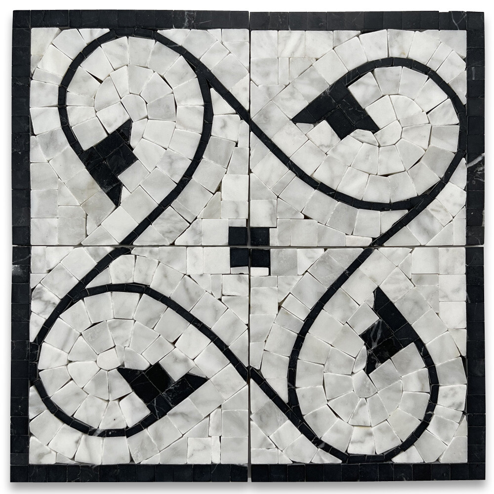B4689CP Marble Mosaic Border Accent Decorative Tile Agean Bianco 5×5 Polished